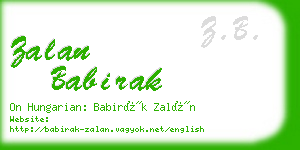 zalan babirak business card